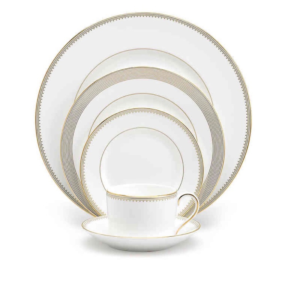 New Vera Wang Wedgwood  Gold GrosGrain Set 5-Pc